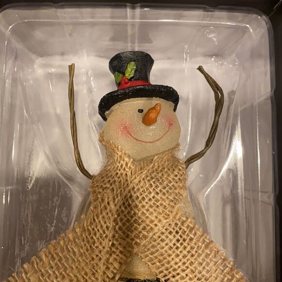 Christmas Snowman at Night~ New~Lights up~8.5” Tall ~ Cute Shelf Sitter - Picture 2 of 6